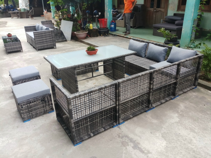 banghenhuagia209 Bàn ghế nhựa giả mây