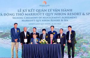 Lễ ký kết hợp tác và động thổ khách sạn 5 sao Marriott Resort & Spa tại thành phố Quy Nhơn