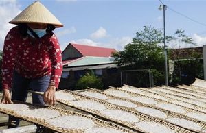 Làng nghề bánh tráng vào mùa Tết